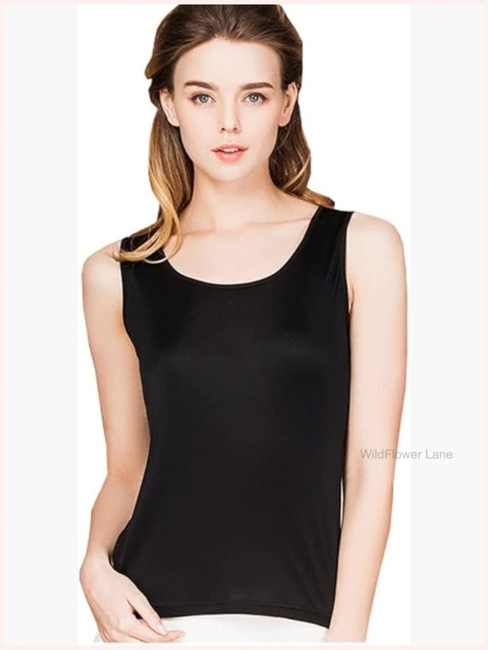 100% Mulberry Silk Tank Top, Sleeveless Blouse, Soft & Breathable